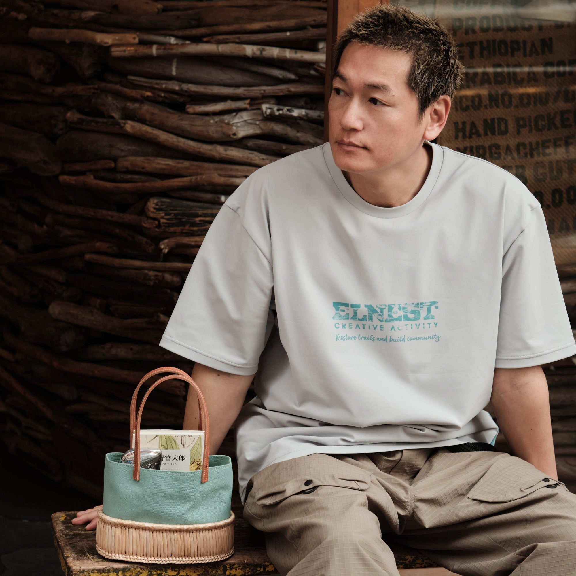 ELNEST × GREENable MOON TEE -for the trails we walk- (Collaboration with ELNEST CREATIVE ACTIVITY)