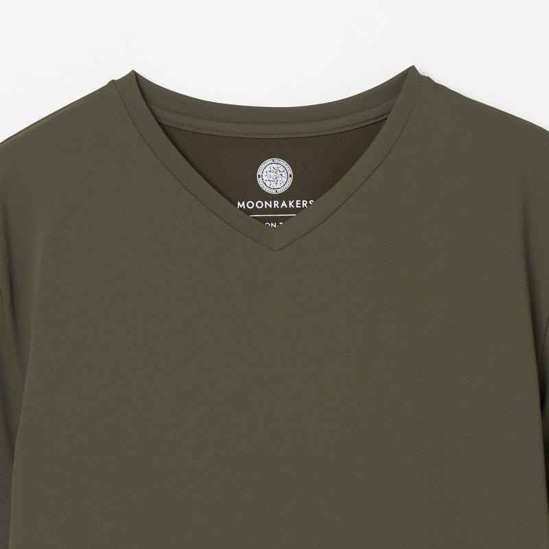 ムーンテック  Vネック ロングスリーブ Tシャツ